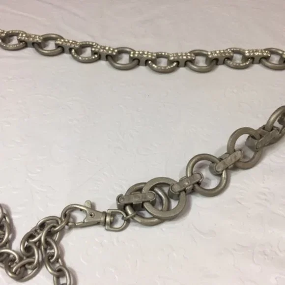 Chico's Silver Toned Rhinestones Chained Belt - Picture 7 of 7